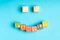 Ã¢â¬ÅFAMILYÃ¢â¬Â wordings on wooden blocks